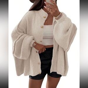 Cozy Oversized Knit Cardigan Sweater